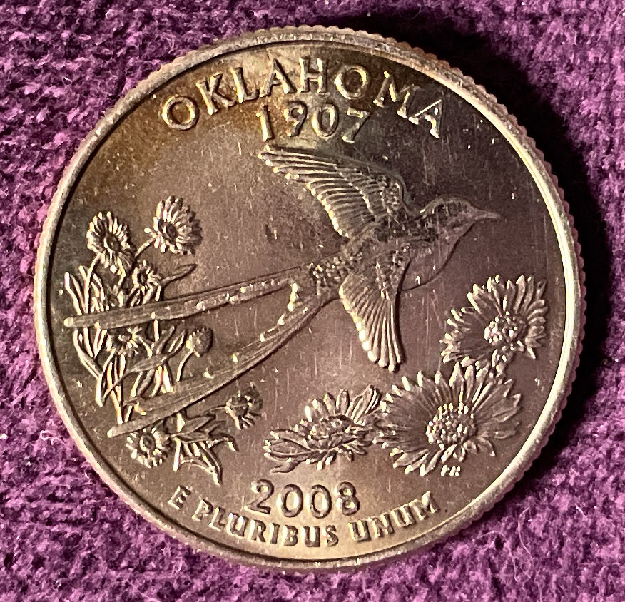 Quarter Oklahoma 2008 D 3  coin collectible - Main Image 2