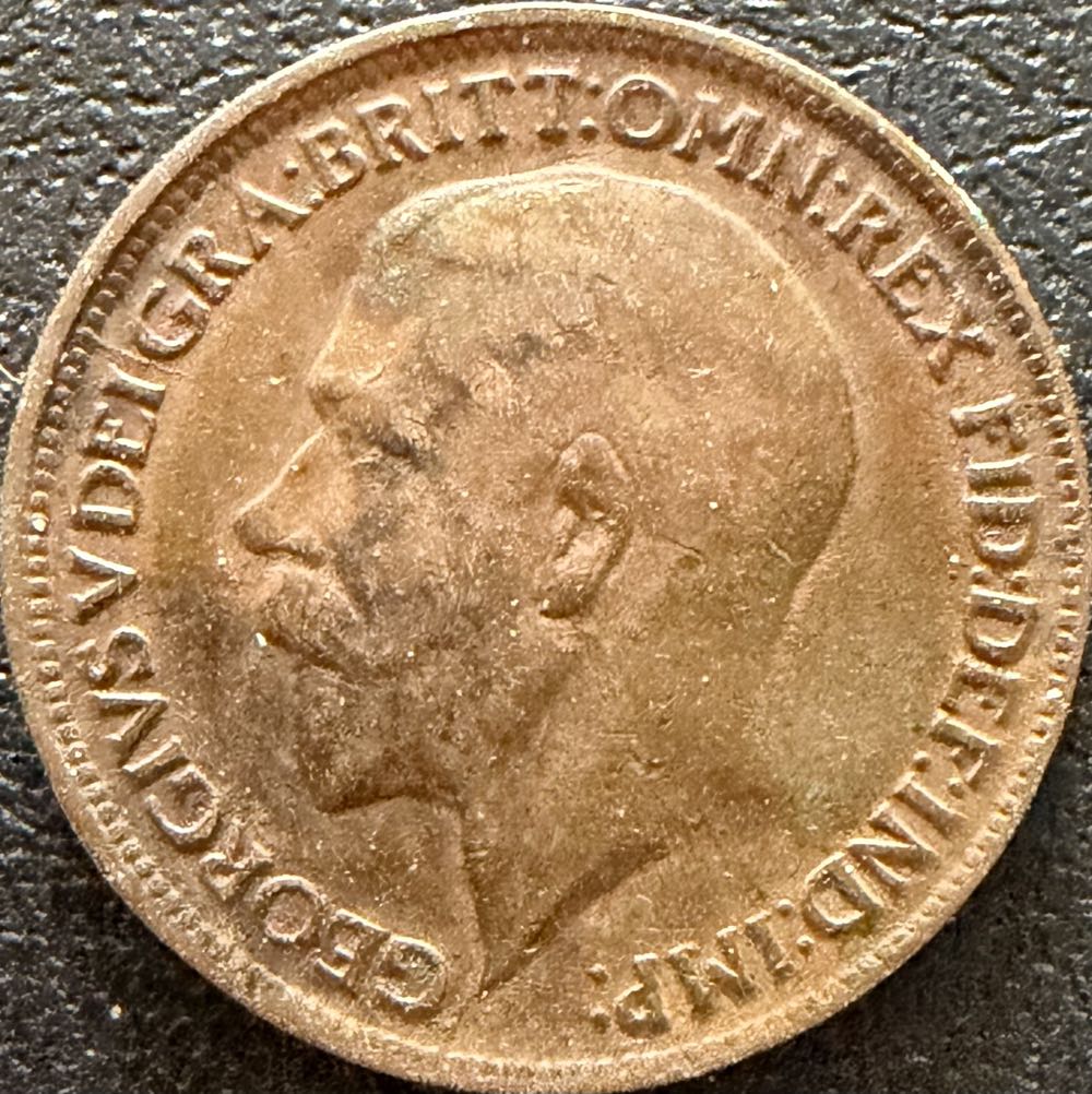 1920 George V Farthing  coin collectible - Main Image 2