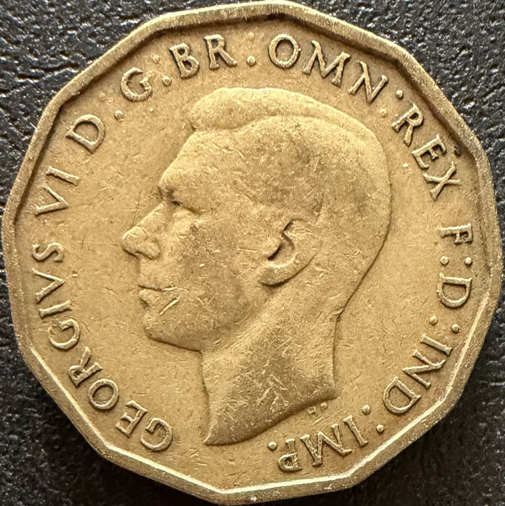 1938 George VI Three Pence (2)  coin collectible - Main Image 2