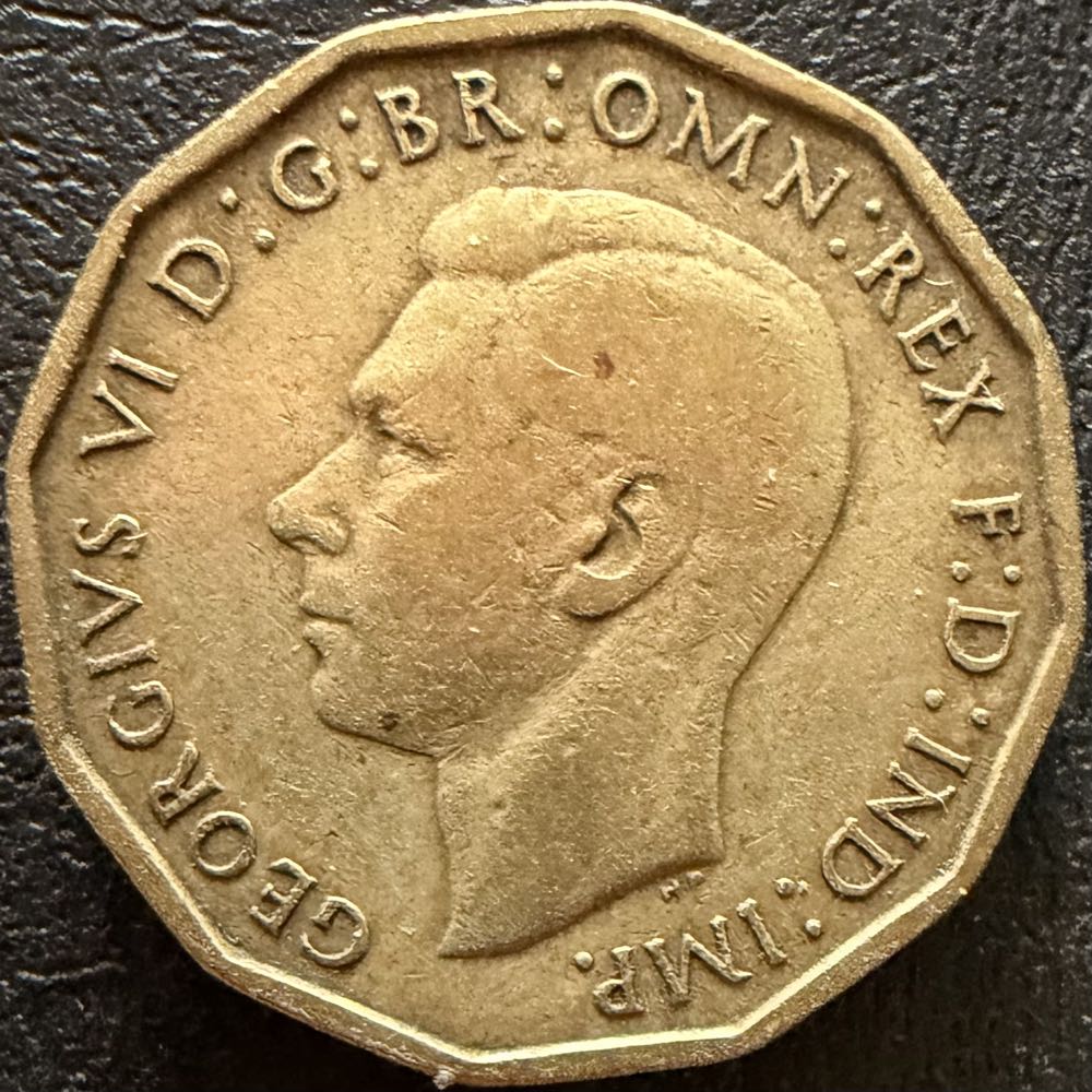 1940 George VI Three Pence  coin collectible - Main Image 2