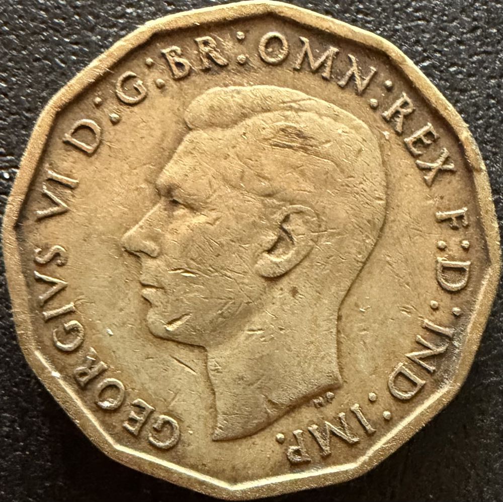 1943 George VI Three Pence (2)  coin collectible - Main Image 2