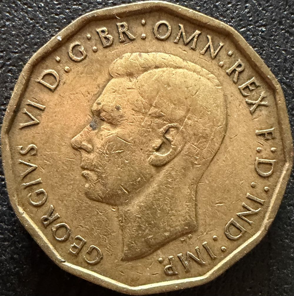 1944 George VI Three Pence (2)  coin collectible - Main Image 2