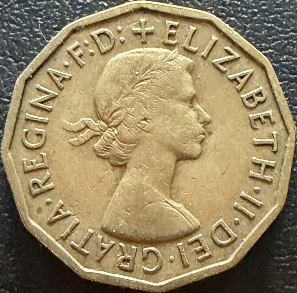 1954 Elizabeth II Three Pence  coin collectible - Main Image 2