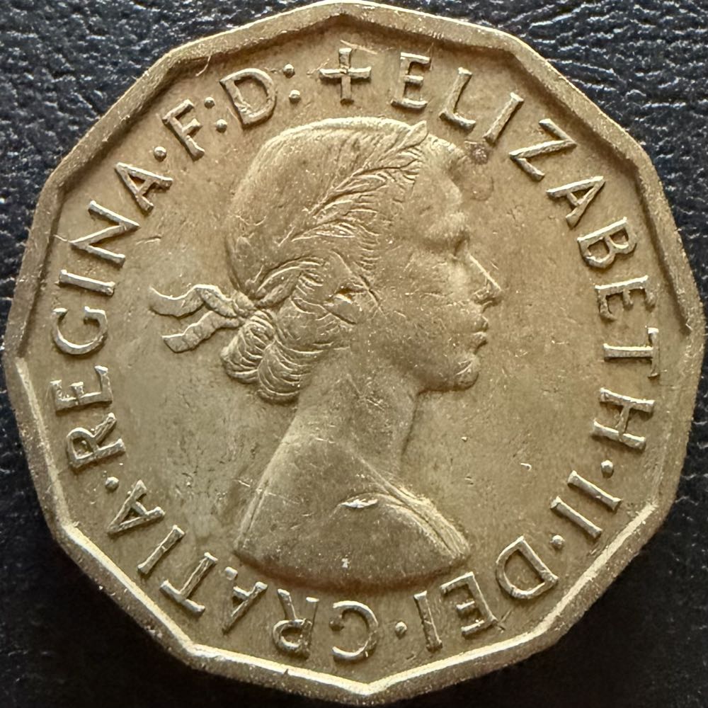 1959 Elizabeth II Three Pence  coin collectible - Main Image 2