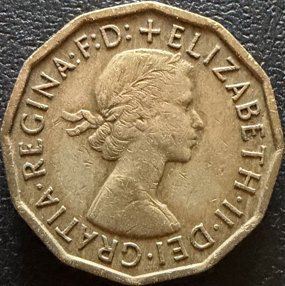 1960 Elizabeth II Three Pence (2)  coin collectible - Main Image 2