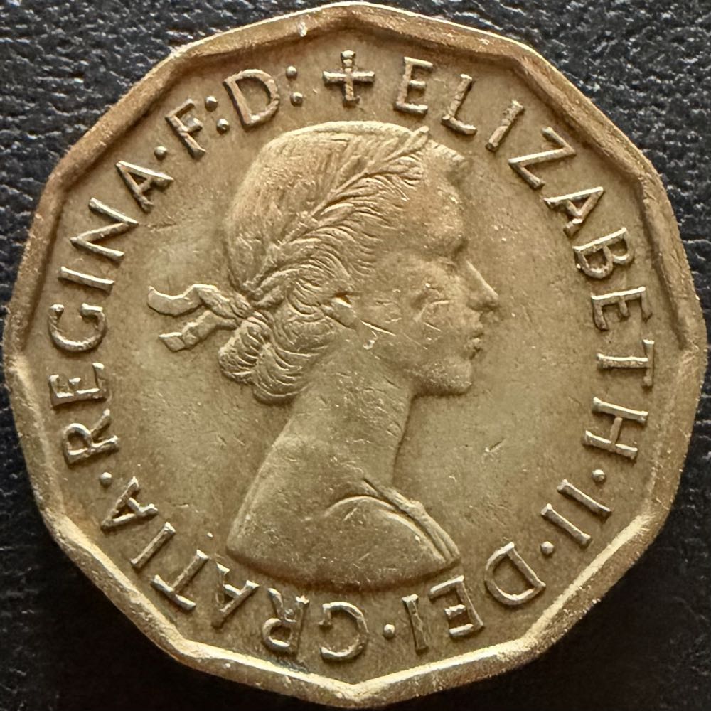 1961 Elizabeth II Three Pence  coin collectible - Main Image 2