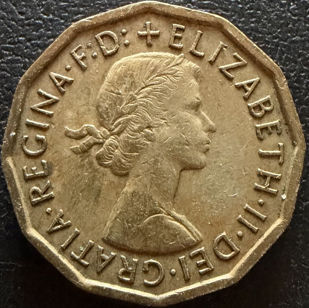 1962 Elizabeth II Three Pence  coin collectible - Main Image 2