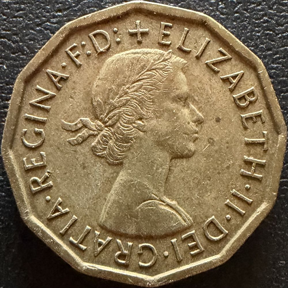 1963 Elizabeth II Three Pence (2)  coin collectible - Main Image 2