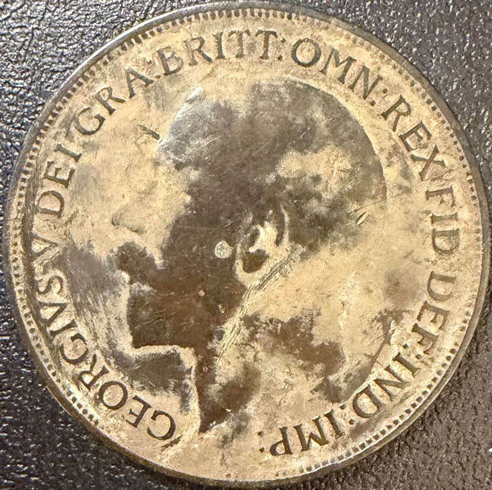 1913 George V One Penny  coin collectible - Main Image 2