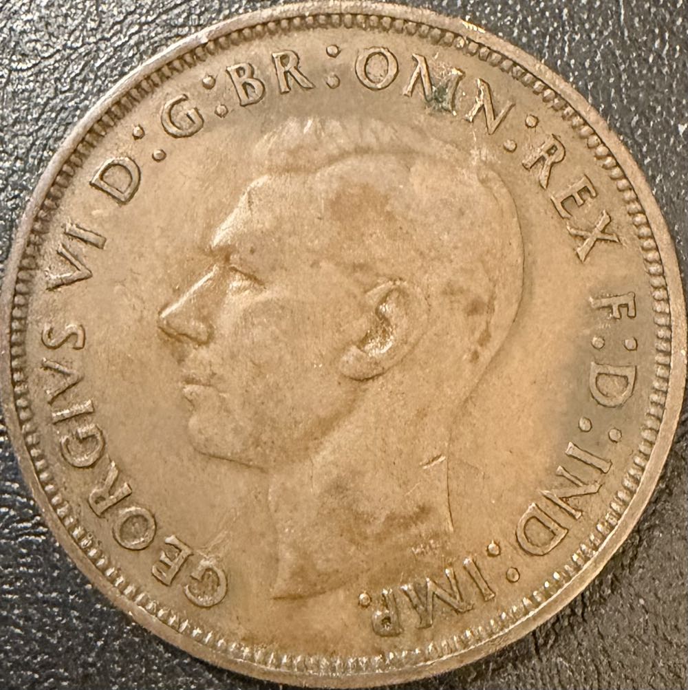 1938 George VI One Penny  coin collectible - Main Image 2