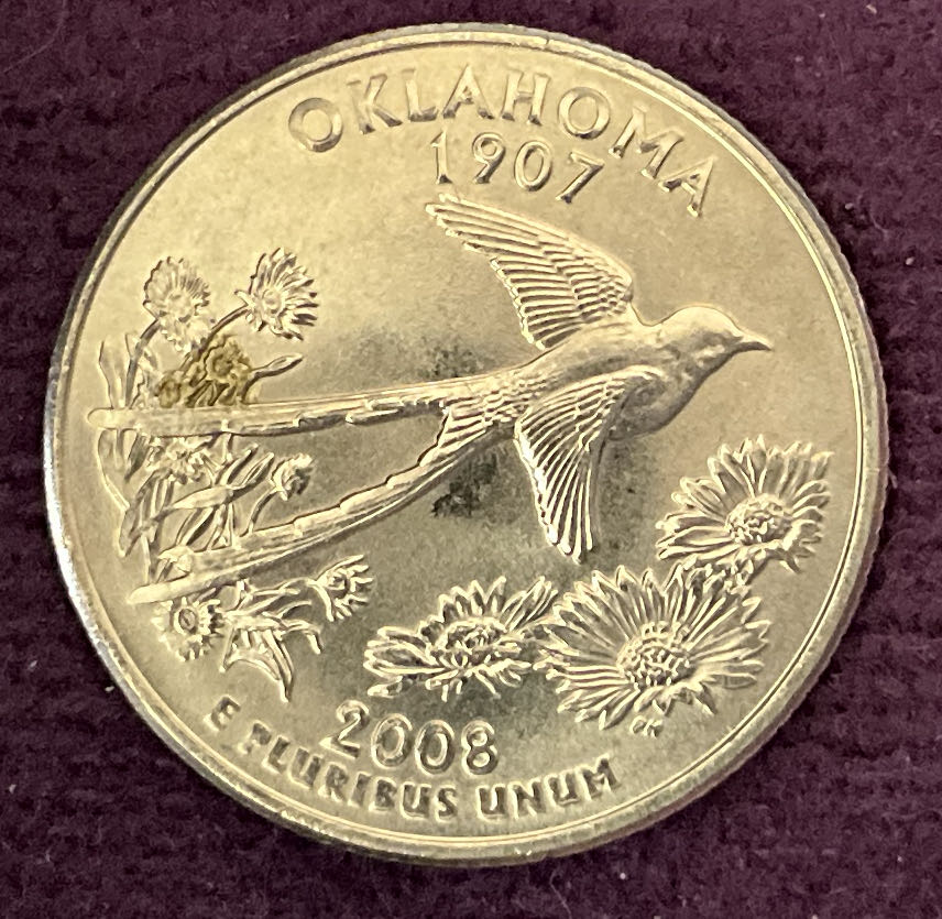 Quarter Oklahoma 2008 D 20  coin collectible - Main Image 2