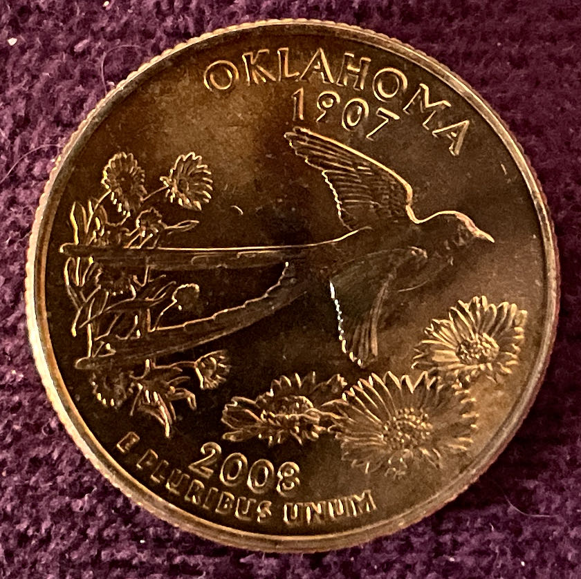 Quarter Oklahoma 2008 D 21  coin collectible - Main Image 4
