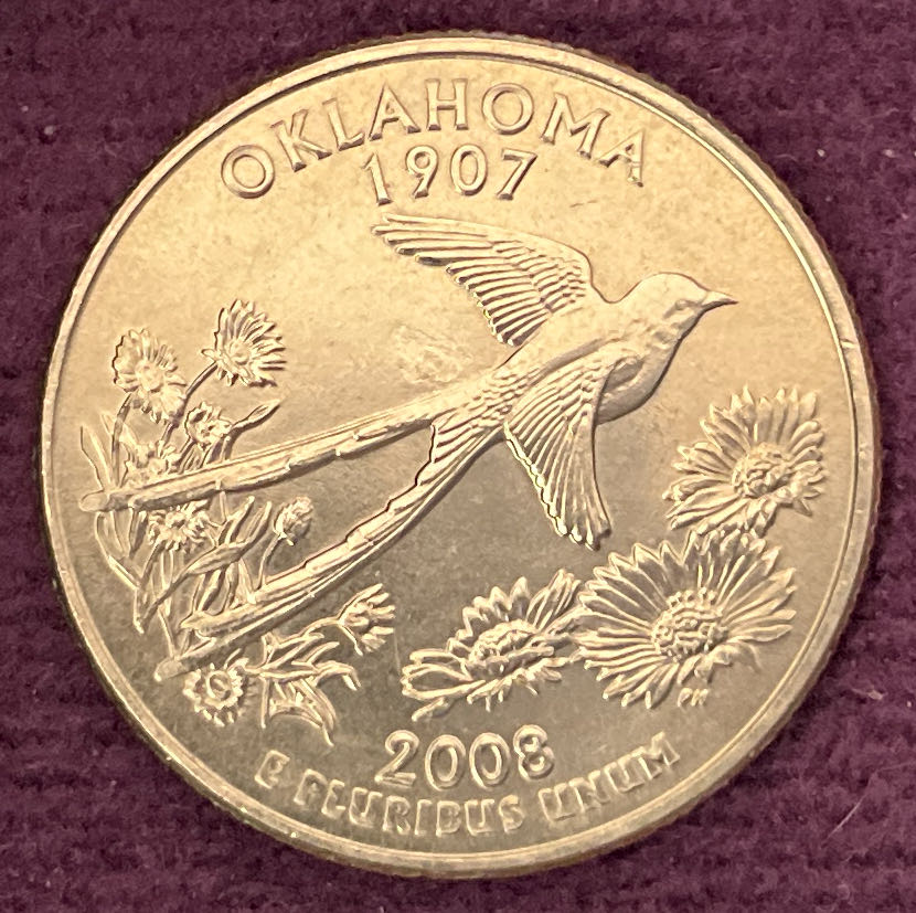 Quarter Oklahoma 2008 D 22  coin collectible - Main Image 2
