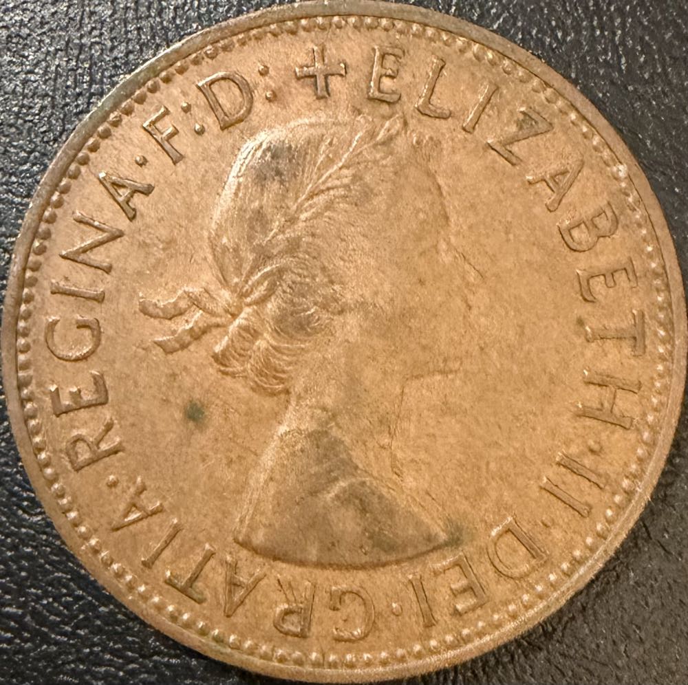 1964 Elizabeth II One Penny  coin collectible - Main Image 2