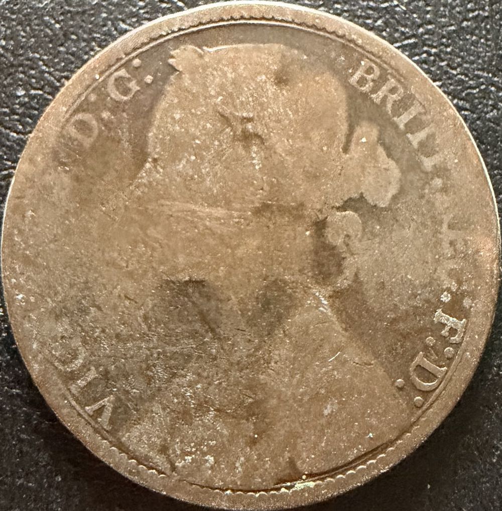 1875 Victoria One Penny  coin collectible - Main Image 2