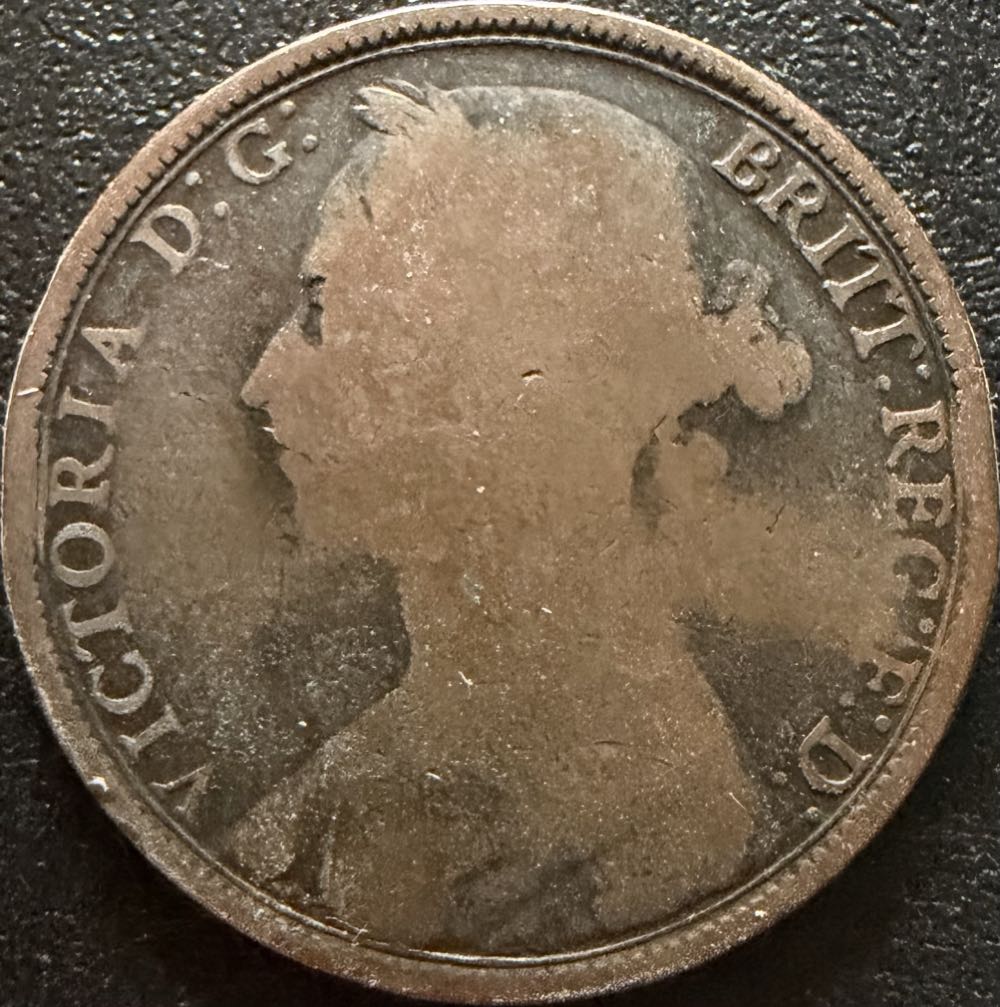 1891 Victoria One Penny  coin collectible - Main Image 2