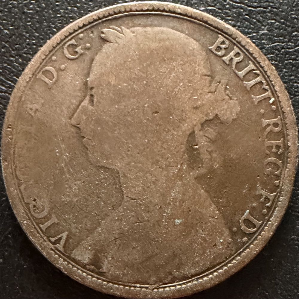 1890 Victoria One Penny  coin collectible - Main Image 2
