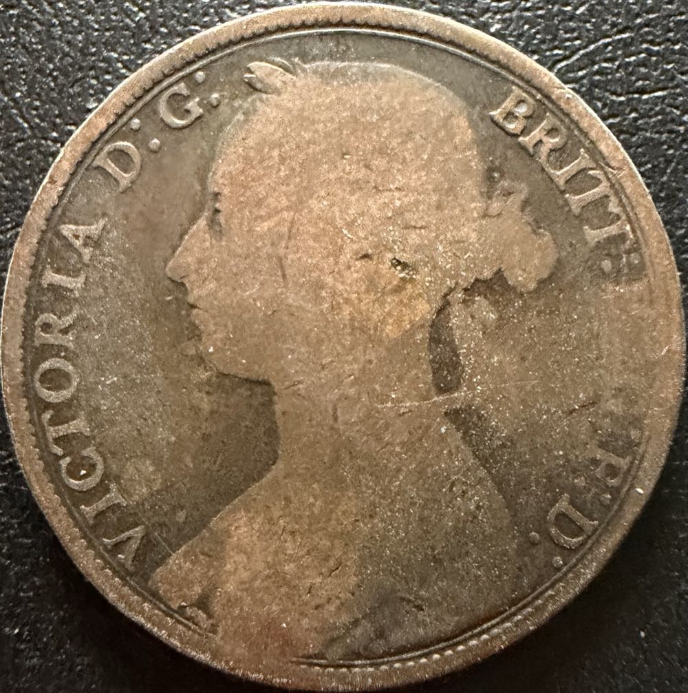 1894 Victoria One Penny  coin collectible - Main Image 2
