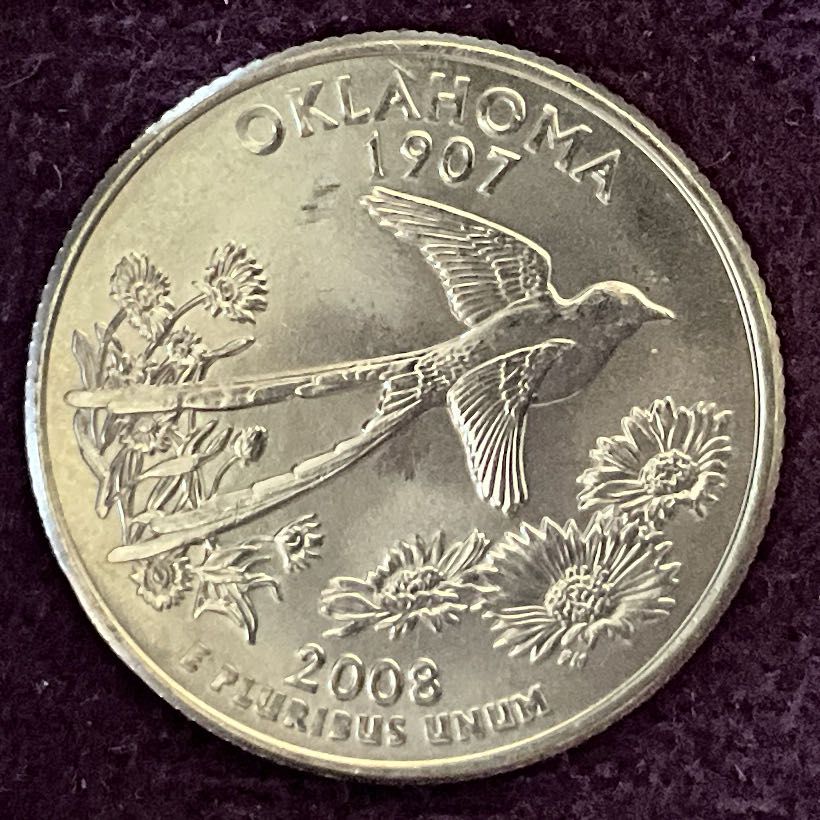 Quarter Oklahoma 2008 D 34  coin collectible - Main Image 2