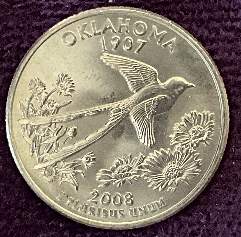 Quarter Oklahoma 2008 D 37  coin collectible - Main Image 2
