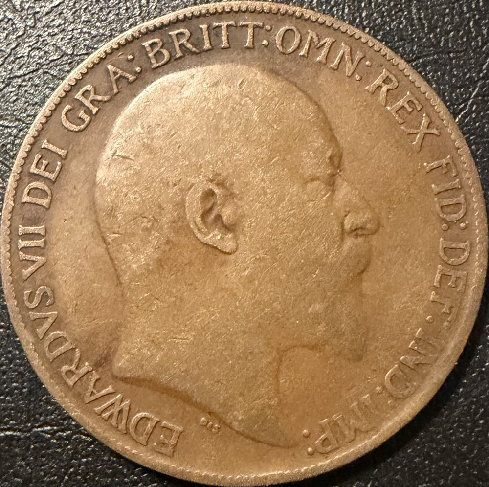 1908 Edward VII One Penny (2)  coin collectible - Main Image 2