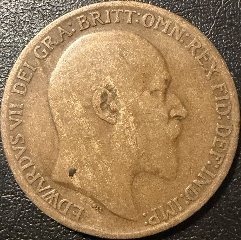 1909 Edward VII One Penny  coin collectible - Main Image 2