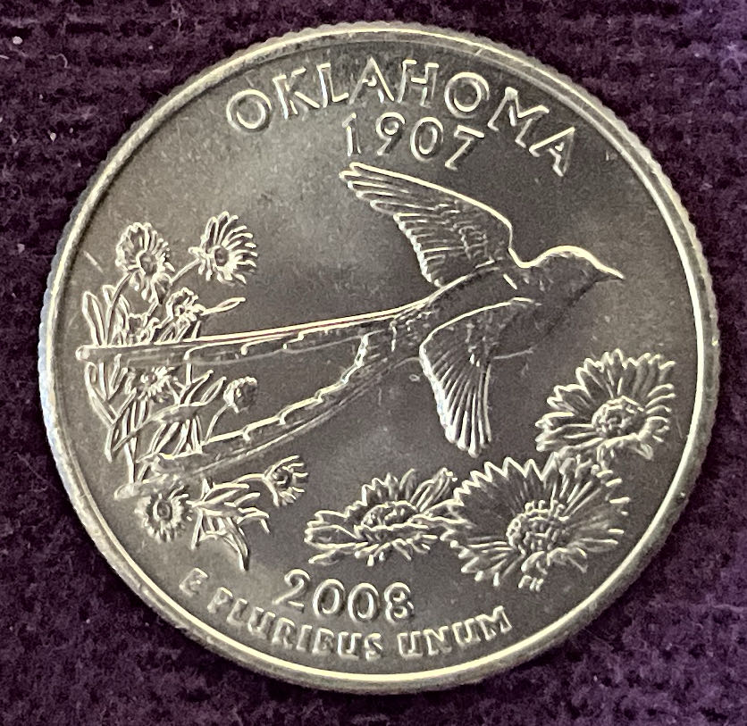 Quarter Oklahoma 2008 D 38  coin collectible - Main Image 2