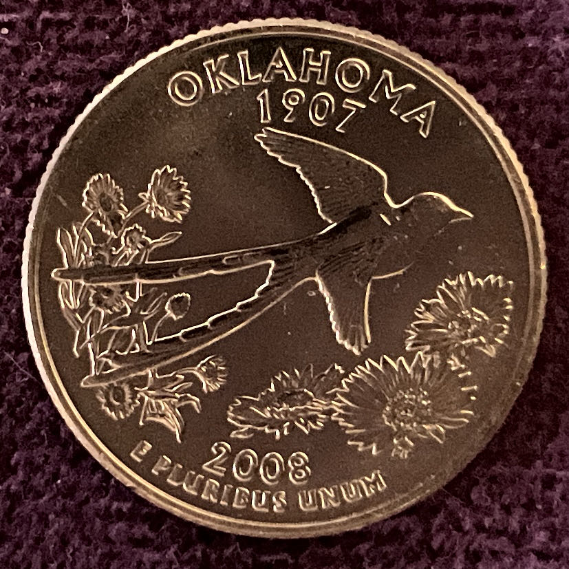Quarter Oklahoma 2008 D 38  coin collectible - Main Image 4
