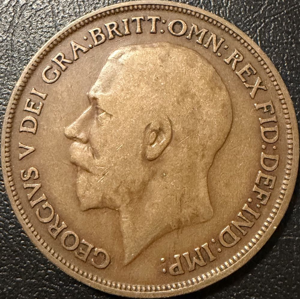 1913 George V One Penny (2)  coin collectible - Main Image 2