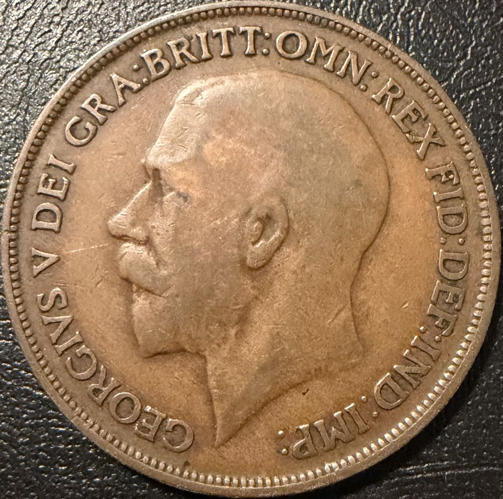 1913 George V One Penny (3)  coin collectible - Main Image 2