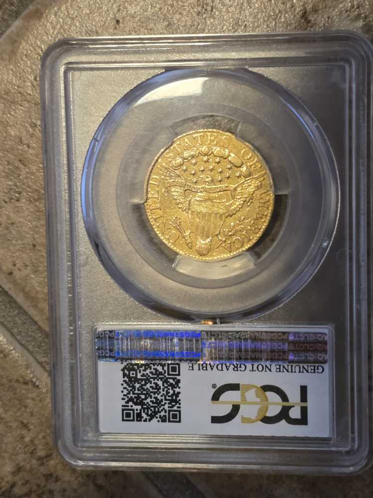 1802/1 $5.00 BD-7 High Overdate PCGS AU Detail  coin collectible - Main Image 2