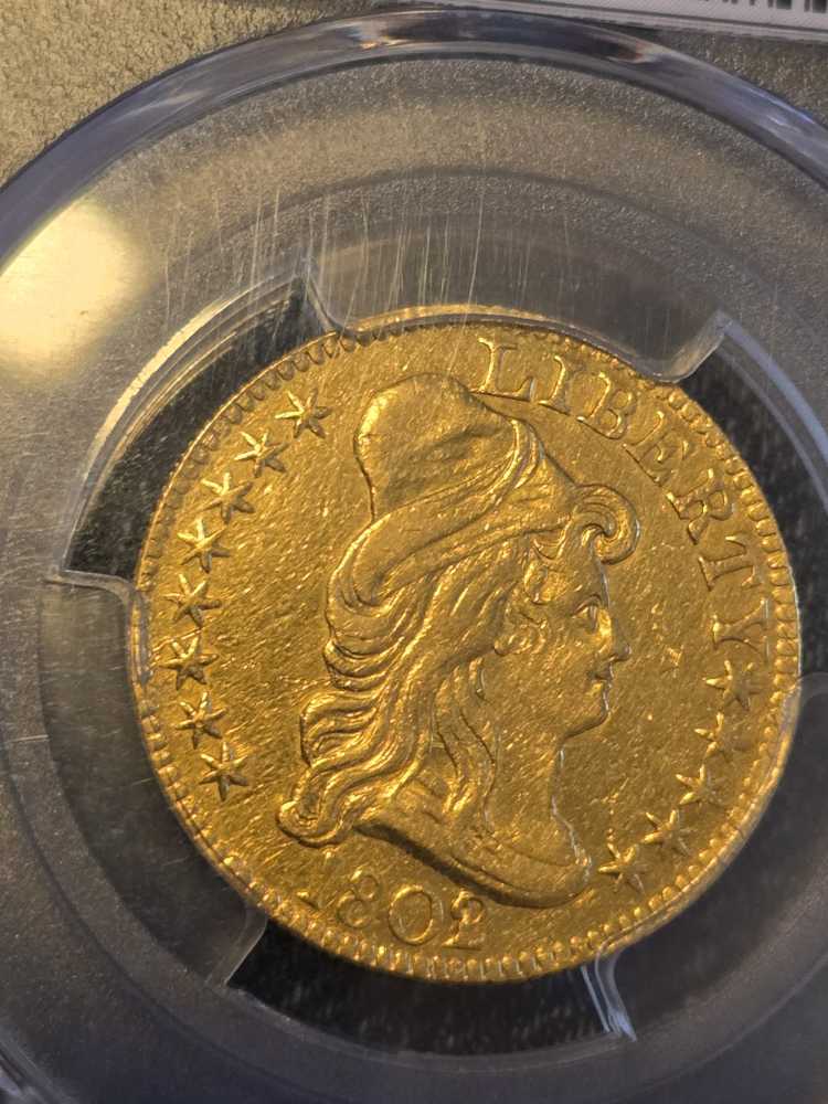 1802/1 $5.00 BD-7 High Overdate PCGS AU Detail  coin collectible - Main Image 3