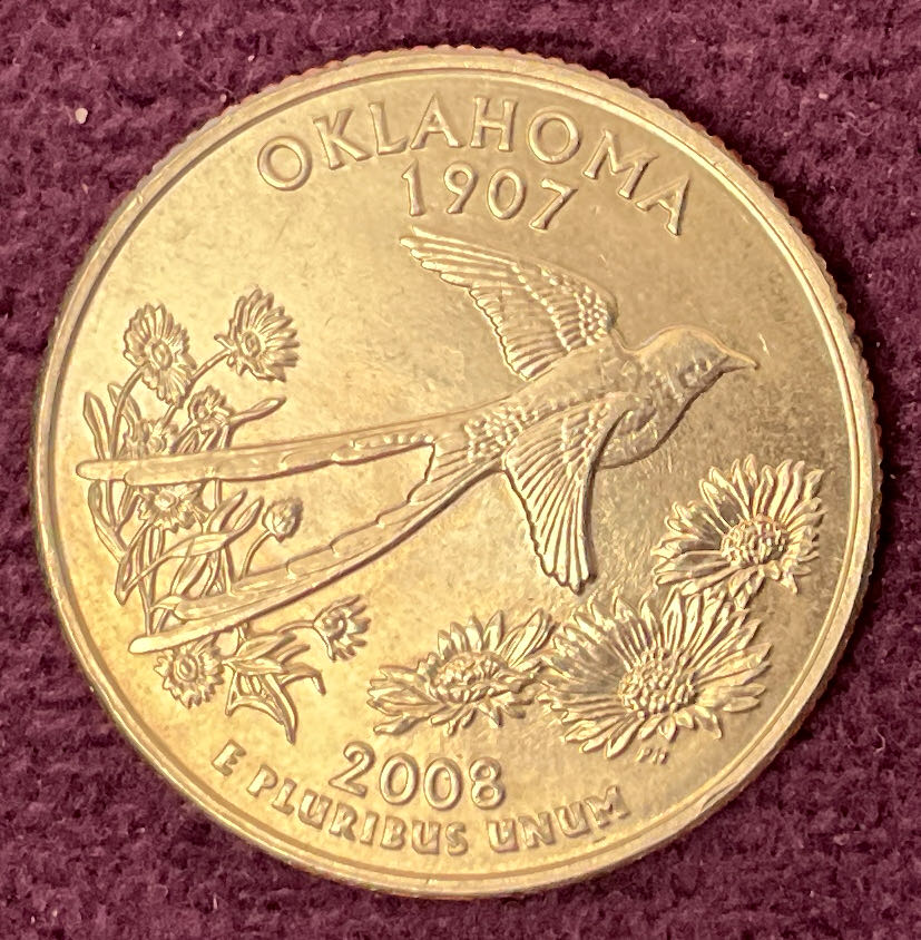 Quarter Oklahoma 2008 D 64  coin collectible - Main Image 4