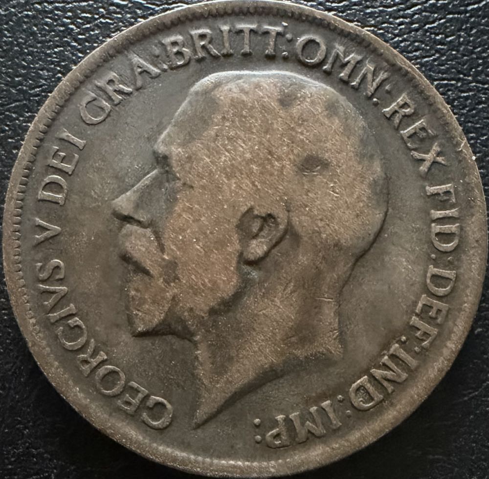 1919 George V One Penny  coin collectible - Main Image 2
