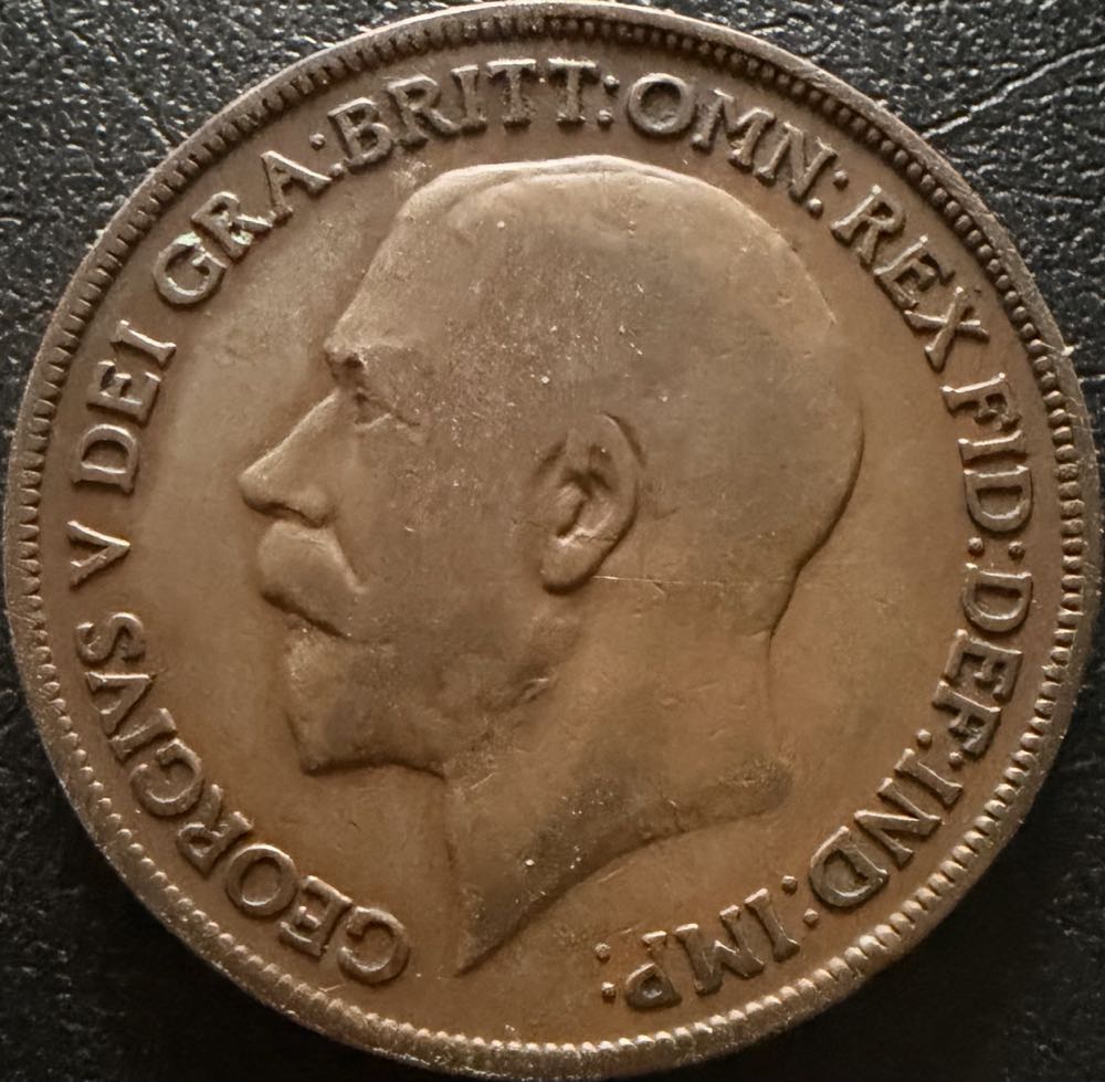 1920 George V One Penny  coin collectible - Main Image 2