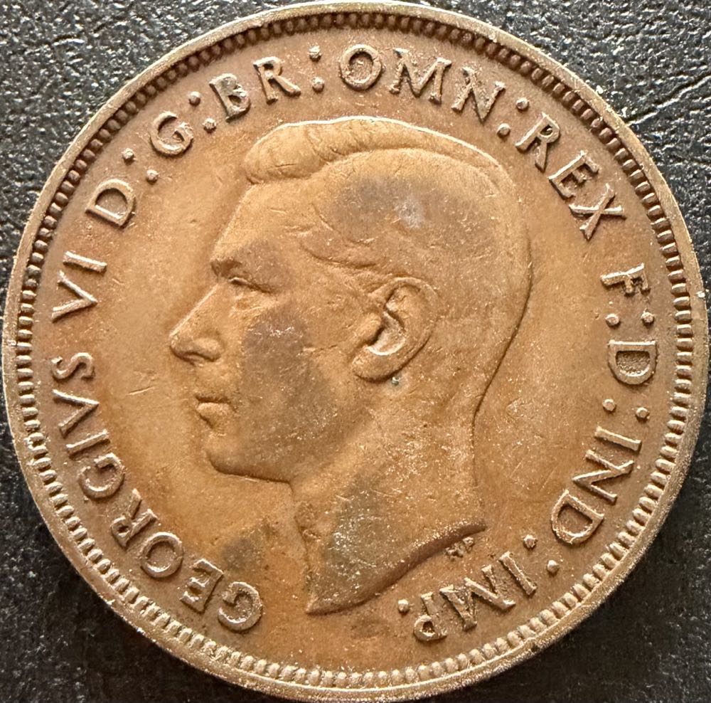 1937 George VI One Penny (2)  coin collectible - Main Image 2