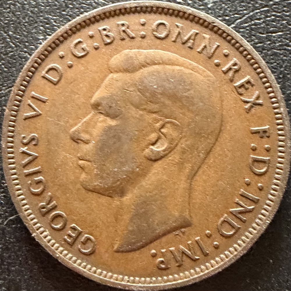 1939 George VI One Penny  coin collectible - Main Image 2
