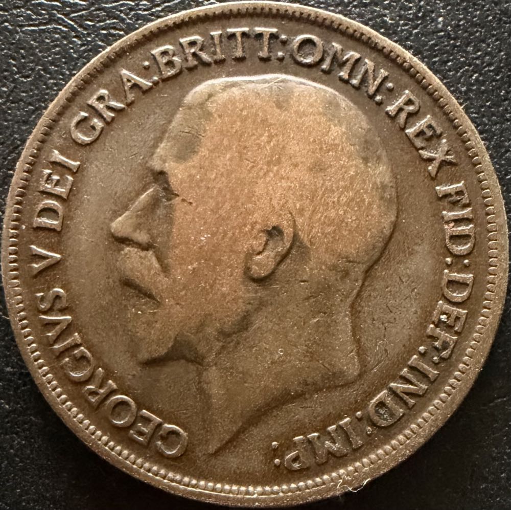 1918 George V One Penny (3)  coin collectible - Main Image 2