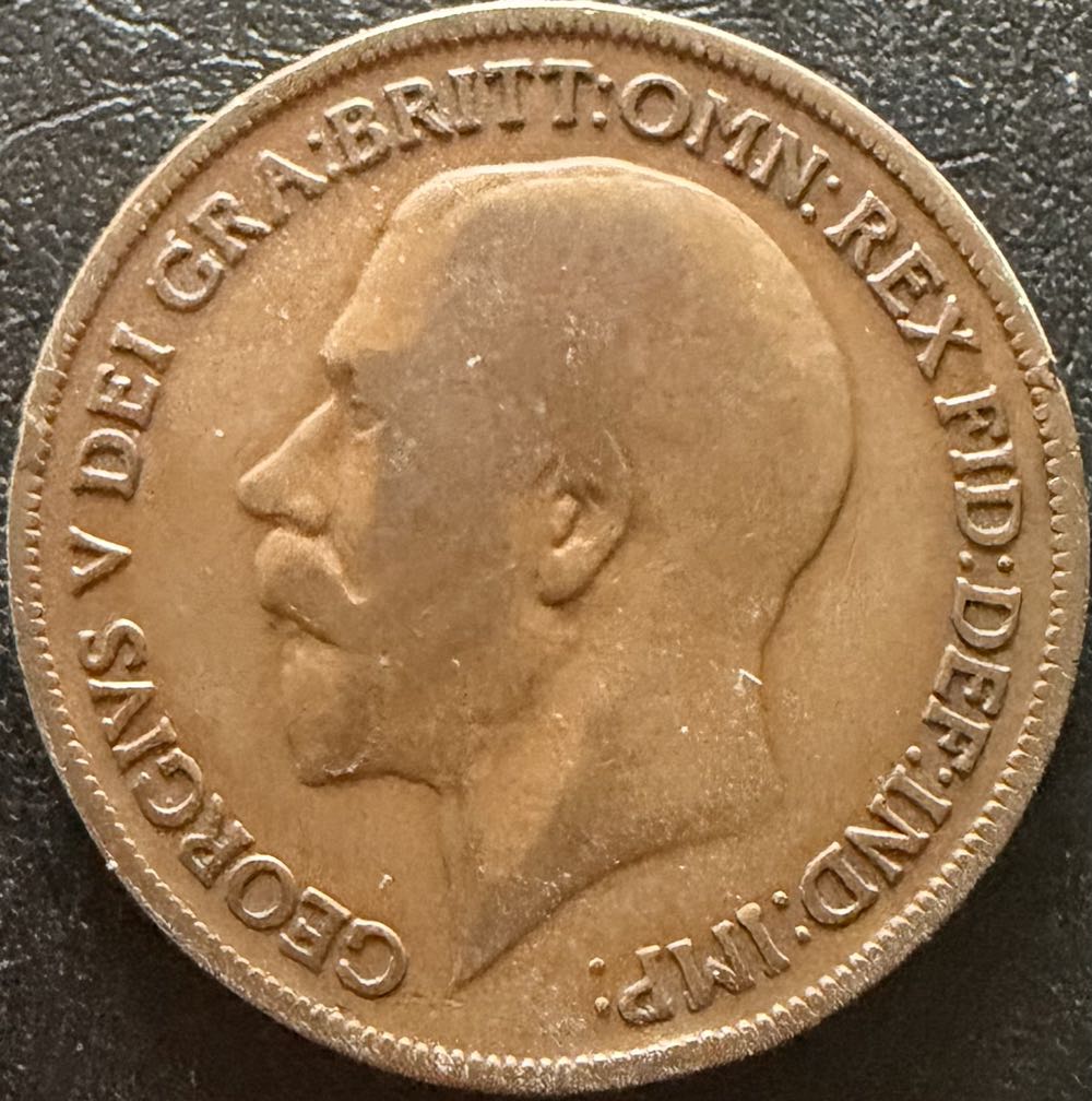 1920 George V One Penny (2)  coin collectible - Main Image 2