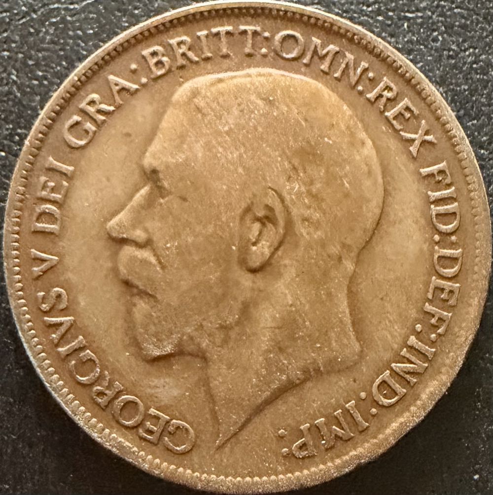 1921 George V One Penny (4)  coin collectible - Main Image 2