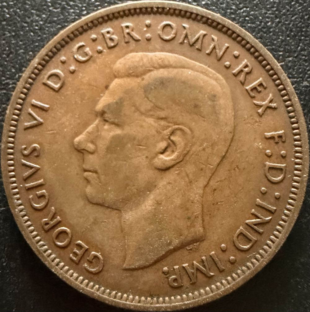 1939 George VI One Penny (2)  coin collectible - Main Image 2