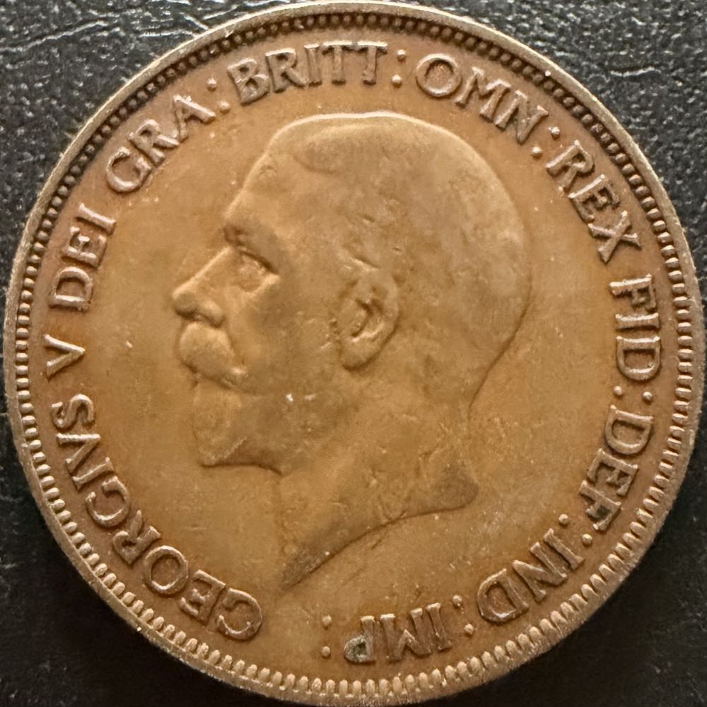 1929 George V One Penny (2)  coin collectible - Main Image 2