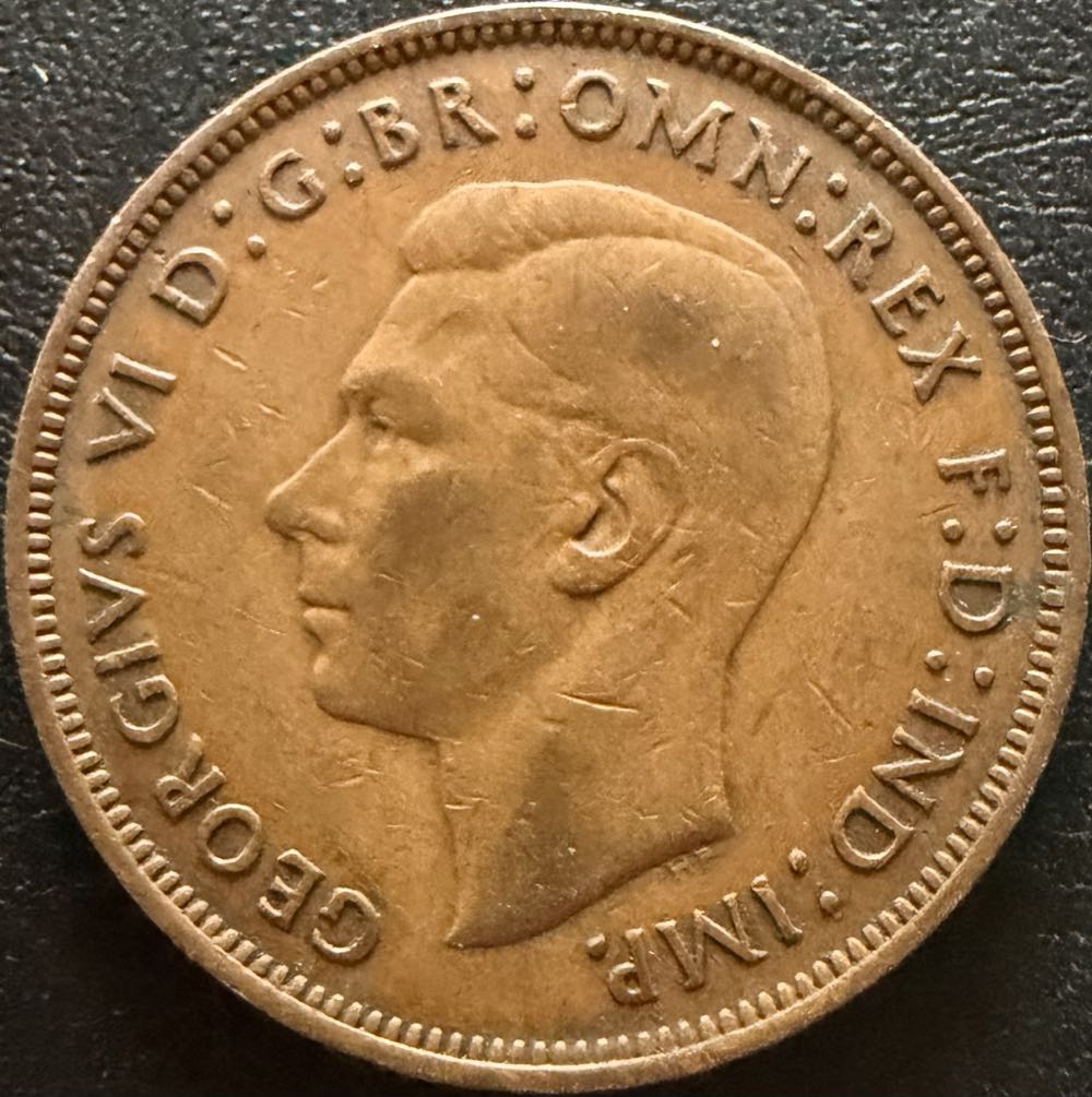 1944 George VI One Penny  coin collectible - Main Image 2