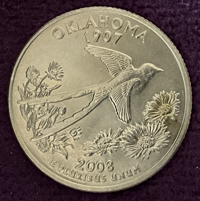 Quarter Oklahoma 2008 D 73  coin collectible - Main Image 4