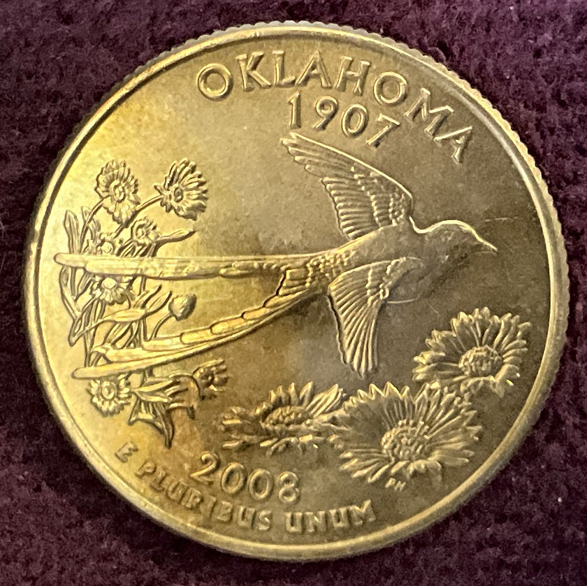 Quarter Oklahoma 2008 D 75  coin collectible - Main Image 4