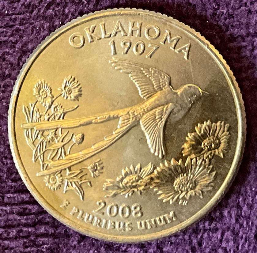 Quarter Oklahoma 2008 D 77  coin collectible - Main Image 2