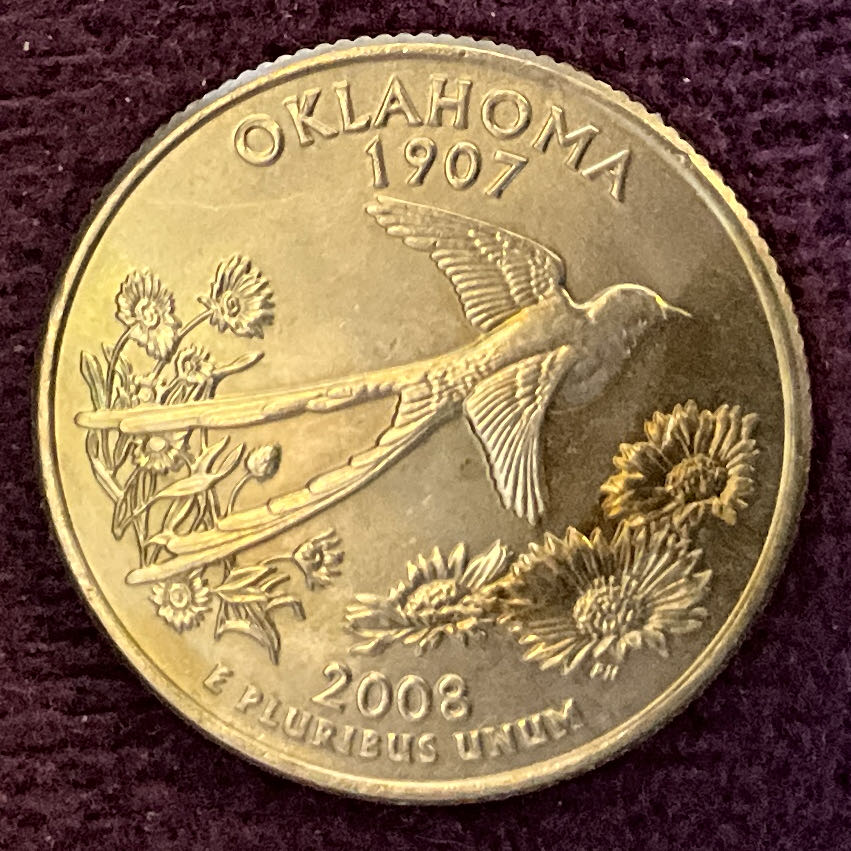 Quarter Oklahoma 2008 D 77  coin collectible - Main Image 4