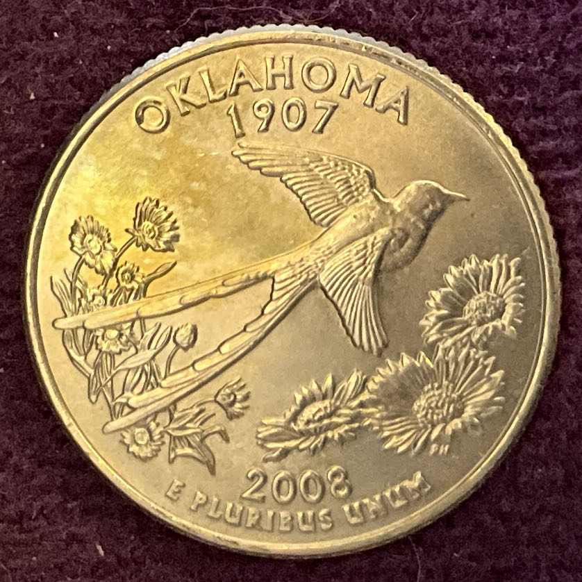 Quarter Oklahoma 2008 D 78  coin collectible - Main Image 4