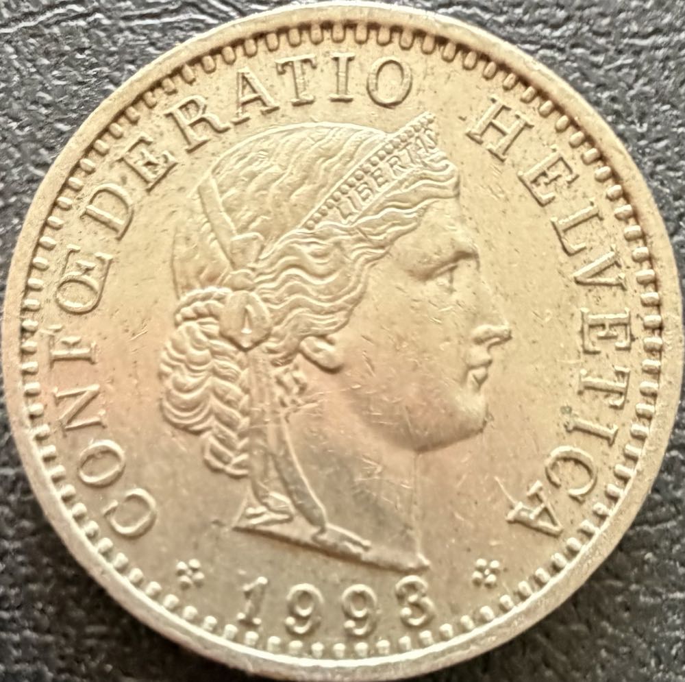 1993 Switzerland 20 Centimes  coin collectible - Main Image 2