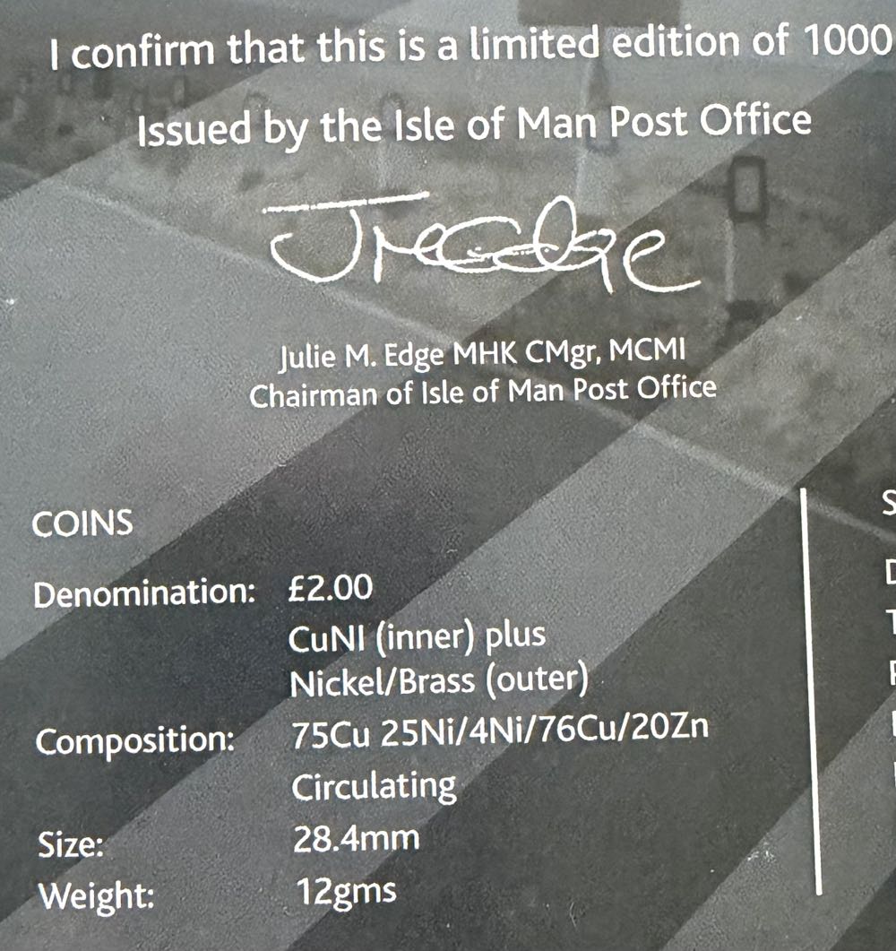 2019 Steve Hislop 11 TT Wins £2  coin collectible - Main Image 3